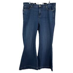 Torrid Womens 18S Sky High A-line Flare Jeans Denim Blue Classic Premium Stretch